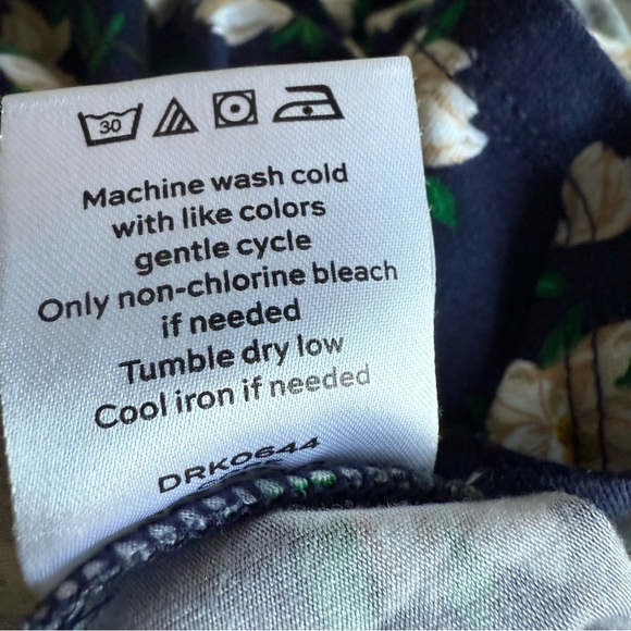 Draper James Womens Floral Print Kitty Knit A Line Dress Navy Blue Size Medium - Picture 10 of 11